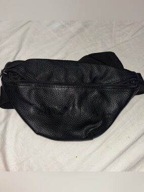 Pandora Black Textured Leather Belt Bag